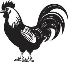 alas de sabiduría elegante vector logo exhibiendo pollo sofisticación gallina casa armonía elegante negro icono en monocromo diseño