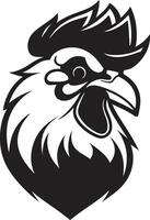 Feathered Flourish Elegant Vector Logo for Poultry Bliss Eggstatic Elegance Monochrome Chicken Icon in Sleek Design