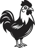 alas de capricho elegante negro icono con vector pollo diseño cloqueando encanto monocromo pollo icono en pulcro diseño