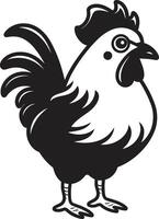 Rooster Reverie Elegant Monochrome Emblem for Poultry Lovers Farmyard Fashion Sleek Black Icon Featuring Chicken Vector Logo