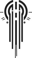 Quantum Quotient Abstract Vector Logo for Black Cybernetic Sophistication Techno Threads Elegant Cybernetic Emblem in Monochrome Design