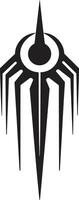 Robotic Rhythms Sleek Black Icon with Cybernetic Vector Data Dance Monochrome Abstract Logo Design for Cybernetic Bliss