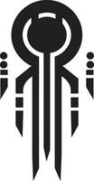 Code Symphony Abstract Cybernetic Symbol in Elegant Monochrome Quantum Quotient Black Icon Showcasing Cybernetic Abstract Evolution vector