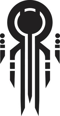 Code Symphony Abstract Cybernetic Symbol in Elegant Monochrome Quantum Quotient Black Icon Showcasing Cybernetic Abstract Evolution