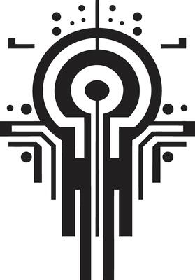 Techno Threads Chic Abstract Cybernetic Symbol in Sleek Design Neural Net Elegance Sleek Vector Logo for Cybernetic Harmony
