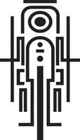 Neural Net Elegance Sleek Vector Logo for Cybernetic Harmony Code Symphony Abstract Cybernetic Emblem in Elegant Monochrome