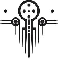 Technological Transcendence Chic Black Abstract Cybernetic Design Digital Essence Sleek Black Vector Symbol for Cybernetic Harmony