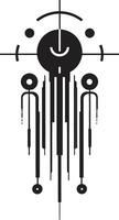 Quantum Quotient Black Icon Showcasing Cybernetic Abstract Evolution Circuit Couture Sleek Vector Logo Design for Cybernetic Bliss