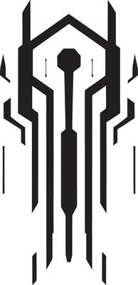 Tech Tranquility Chic Abstract Logo Illustrating Cybernetic Sophistication Neural Noir Monochrome Vector Logo for Cybernetic Bliss