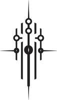 Quantum Quill Elegant Black Icon with Vector Cybernetic Symbol Circuit Serenity Sleek Abstract Logo Illustrating Cybernetic Harmony