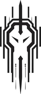 Tech Threads Chic Abstract Logo Showcasing Cybernetic Sophistication Neural Noir Sleek Black Vector Logo for Cybernetic Bliss