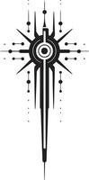 Tech Tapestry Chic Abstract Logo Design for Cybernetic Bliss Neural Nexus Sleek Black Icon Featuring Cybernetic Vector
