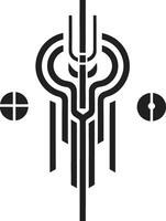 Techno Threads Chic Abstract Logo Showcasing Cybernetic Sophistication Neural Net Elegance Monochrome Vector Logo for Cybernetic Bliss