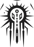 Neural Net Elegance Chic Abstract Cybernetic Symbol Digital Nexus Sleek Emblem Illustrating Cybernetic Harmony vector