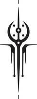 Code Symphony Abstract Cybernetic Emblem in Elegant Monochrome Quantum Quotient Black Icon Showcasing Cybernetic Abstract Evolution vector