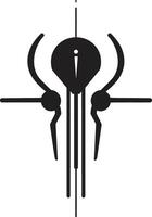 Robotic Rhythms Sleek Vector Logo Featuring Cybernetic Harmony Data Dance Chic Black Icon with Abstract Cybernetic Symbol