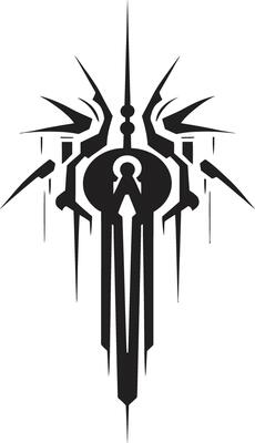 Binary Brilliance Monochrome Abstract Symbol for Cybernetic Sophistication Robotic Rhythms Sleek Vector Logo Featuring Cybernetic Harmony