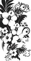 florecer belleza elegante vector emblema destacando decorativo rincones naturalezas néctar monocromo icono con decorativo rincones en negro