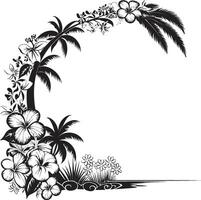 floral sinfonía pulcro negro logo con decorativo floral rincones agraciado guirnalda elegante vector emblema destacando decorativo rincones