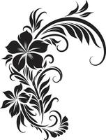 Botanic Borders Chic Vector Logo Design with Decorative Corners Intricate Inlays Monochrome Emblem Highlighting Decorative Floral Corners