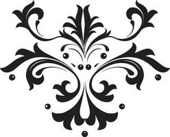 barroco belleza Clásico europeo frontera icono en elegante negro histórico armonía elegante vector logo con negro Clásico europeo frontera