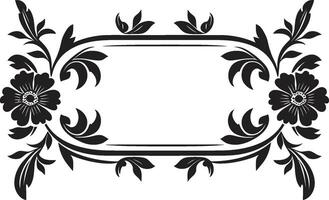 patrimonio armonía Clásico europeo frontera logo en elegante negro época elegancia monocromo logo diseño con europeo frontera vector