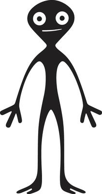 Doodle Dreams Chic Vector Icon with Black Stickman Ink Illumination Elegant Monochrome Stickman Logo