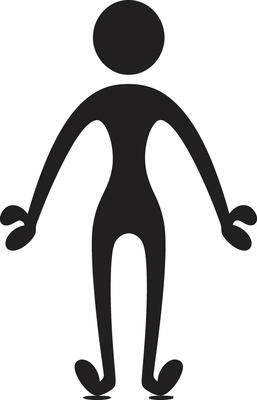 Scribble Style Monochrome Doodle Logo with Stickman Charm Comic Concoction Sleek Black Emblem with Cartoon Stickman