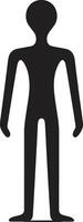 Doodle Dynamics Monochrome Logo Design with Stickman Whimsy Quirky Queries Sleek Black Icon Featuring Doodle Stickman vector