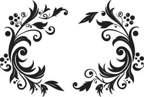artístico adornos elegante emblema con monocromo garabatear decoraciones garabatear deleite elegante negro logo diseño destacando decorativo elementos vector