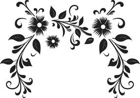 Chic Complexity Monochrome Doodle Decorative Element in Elegant Design Whimsy in Waves Black Logo Design with Decorative Doodle Element vector