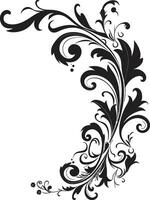 Fanciful Flourishes Chic Vector Logo Featuring Decorative Doodle Elements Sophisticated Swirls Monochrome Doodle Decorative Element in Sleek Design