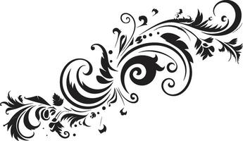 Chic Complexity Elegant Vector Logo with Doodle Decorations Whimsy in Waves Monochrome Decorative Element in Sleek Black