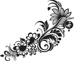 Artistry in Abundance Black Doodle Decorative Icon in Elegant Vector Playful Patterns Sleek Emblem with Monochrome Doodle Decorative Element