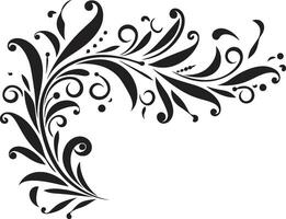 Swirls of Style Elegant Black Logo Design with Doodle Decorations Ornamental Opulence Monochrome Decorative Element in Sleek Vector