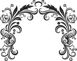 Whirlwind of Whimsy Sleek Vector Design with Doodle Decorations Intricate Inks Monochrome Decorative Doodle Element in Elegant Black