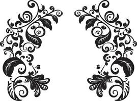 Sophisticated Swirls Monochrome Doodle Decorative Element in Sleek Design Ornate Outlines Elegant Black Emblem with Decorative Doodles vector