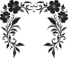 Elegance Embellished Black Logo Design with Stylish Doodle Decorations Sculpted Spirals Sleek Vector Icon Featuring Decorative Doodle Elements