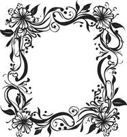 Noir Nectar Doodle Delight Frame in Black Infinite Intricacies Decorative Frame Logo in 90 Words vector