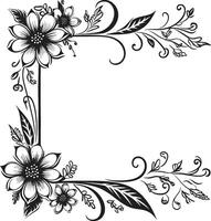 Enigmatic Echoes Mysterious Beauty Encapsulated in Doodle Decorative Frame Vector Black Logo Symbol Labyrinthine Lines Navigating Complexity in Doodle Decorative Frame Vector Black Logo Design Icon