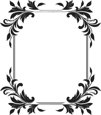 Artistic Adornments Stylish Vector Emblem with Decorative Frame Elements Swirls of Style Elegant Black Logo Design with Doodle Decorative Frame