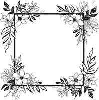 Noir Nectar Savoring the Essence of Doodle Decorative Frame Vector Black Logo Design Ethereal Ensemble A Symphony of Elements in Doodle Decorative Frame Vector Black Logo Symbol