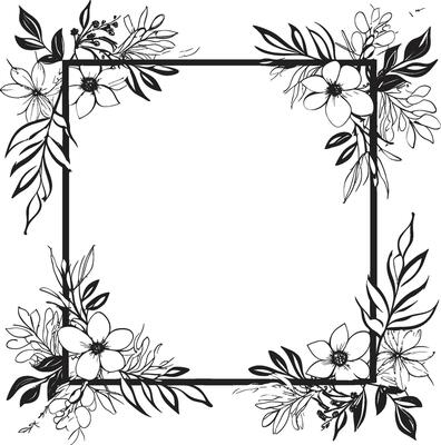 Noir Nectar Savoring the Essence of Doodle Decorative Frame Vector Black Logo Design Ethereal Ensemble A Symphony of Elements in Doodle Decorative Frame Vector Black Logo Symbol