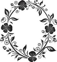 Sophisticated Swirls Black Emblem with Monochrome Doodle Decorative Frame Ornate Outlines Sleek Logo Design Highlighting Doodle Decorative Frame Element vector