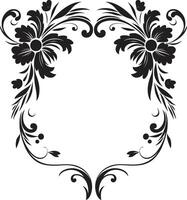 Swirls of Style Black Logo Highlighting Elegant Doodle Decorative Frame Curves and Charms Chic Vector Design with Doodle Decorative Frame