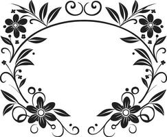 ornamental opulencia monocromo garabatear decorativo marco icono en elegante vector elegante complejidad negro emblema destacando garabatear decorativo marco elemento