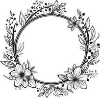 Elegance Embellished Chic Vector Icon Featuring Decorative Doodles Frame Sculpted Spirals Sleek Black Logo with Monochrome Decorative Frame Element