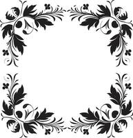 artístico adornos monocromo emblema presentando garabatear decorativo marco garabatear deleite elegante negro logo diseño con decorativo marco elemento vector