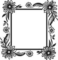 Artistic Adornments Chic Vector Emblem with Decorative Doodle Frame Elements Chic Complexity Sleek Black Logo Featuring Monochrome Decorative Frame Element