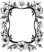 Intricate Inks Chic Vector Logo Featuring Doodle Decorative Frame Element Curves and Charms Sleek Black Emblem with Decorative Doodle Elements Frame